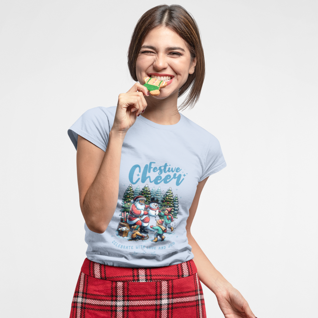 FESTIVE CHEER CELEBRATE WITH LOVE AND JOY UNISEX T-SHIRT
