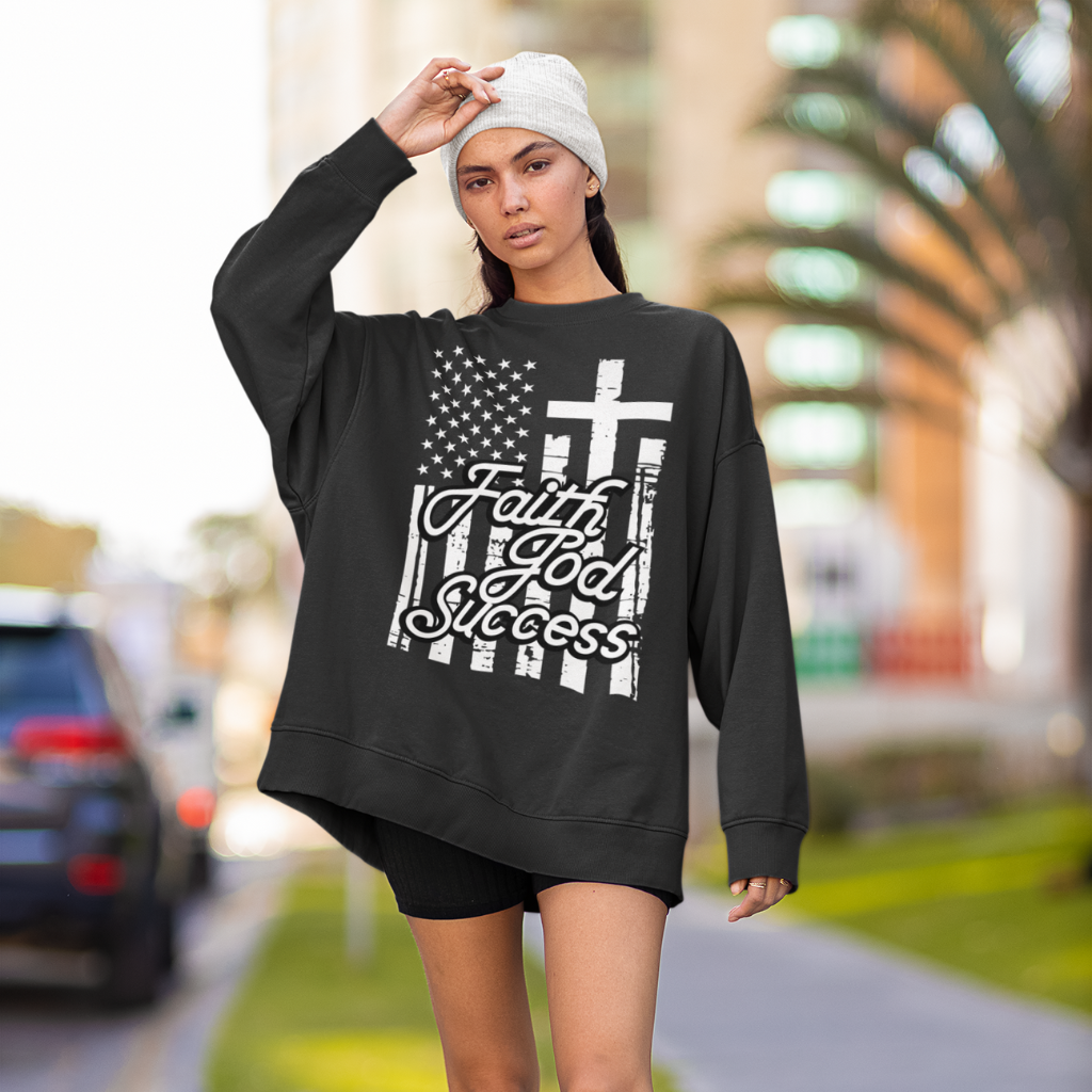 FAITH GOD SUCCESS OVERSIZED UNISEX SWEATSHIRT