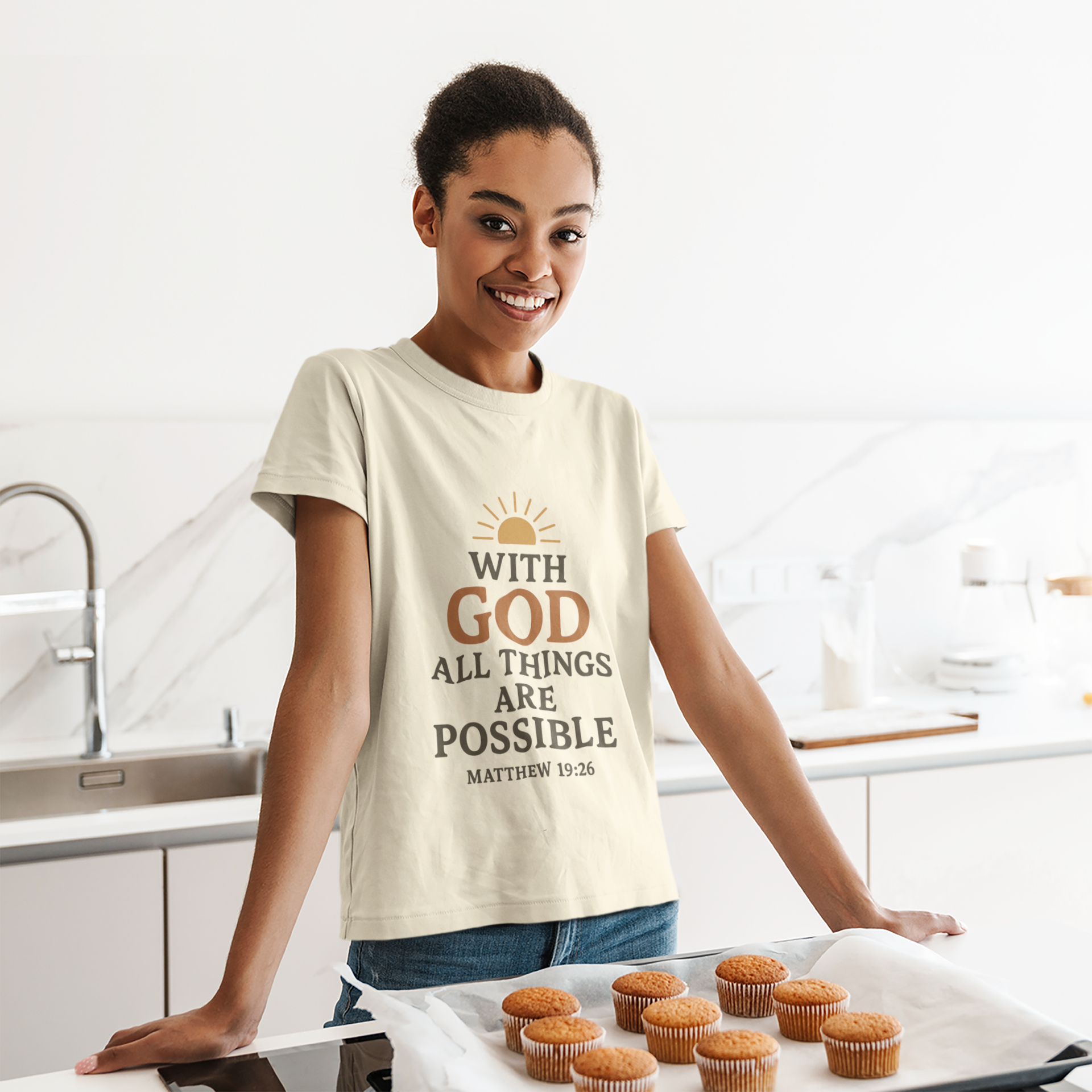 MATTHEW 19:26 UNISEX T-SHIRT