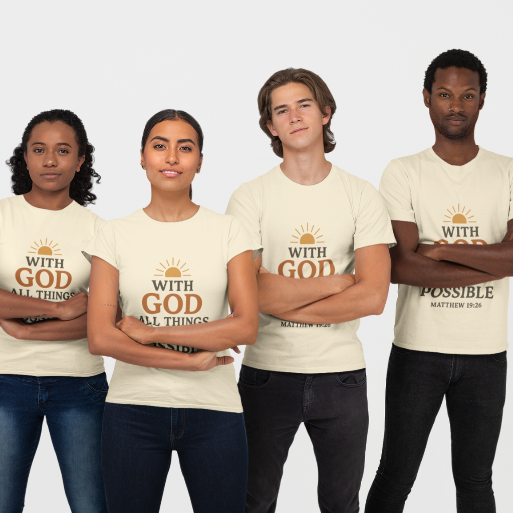 MATTHEW 19:26 UNISEX T-SHIRT