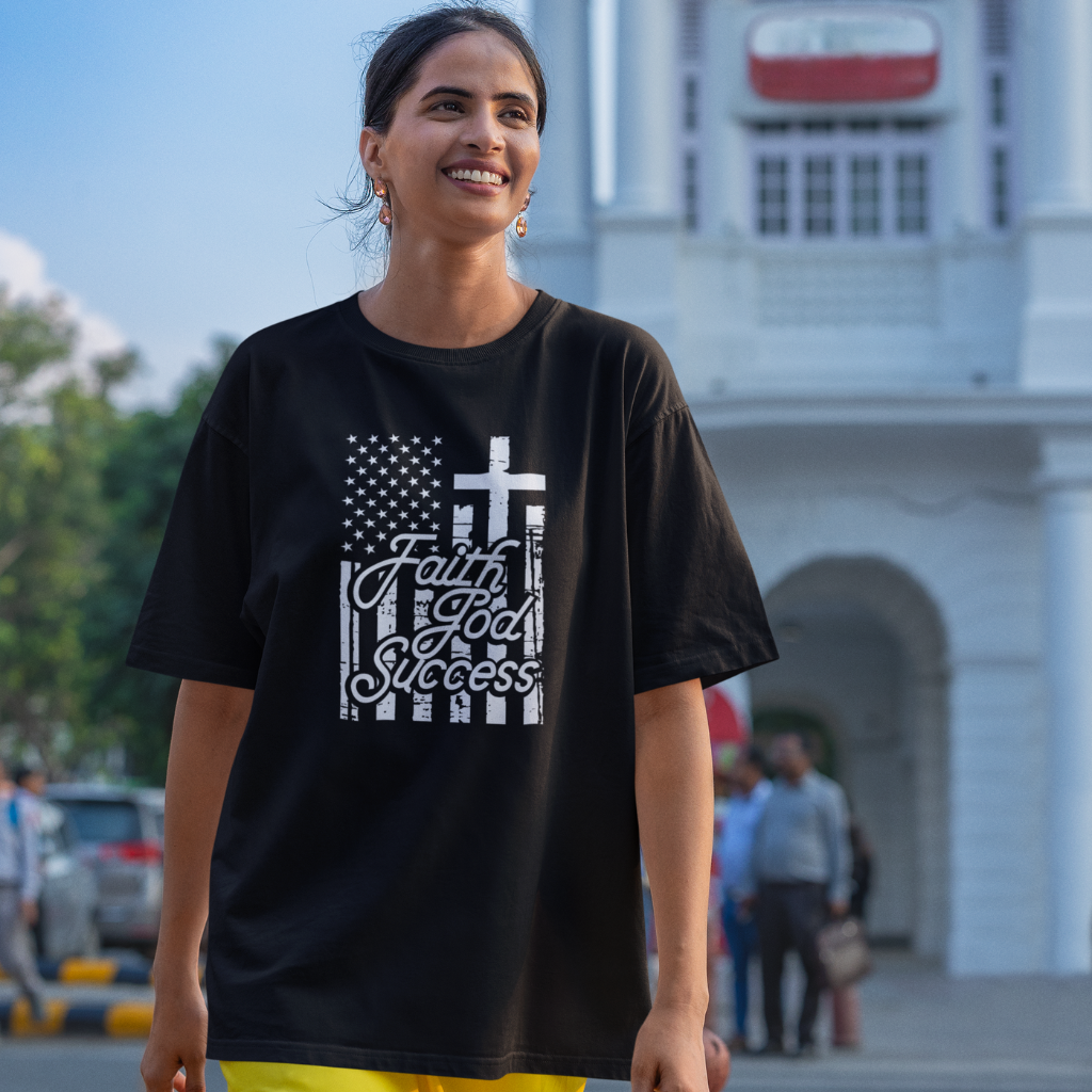 FAITH GOD SUCCESS UNISEX OVERSIZED T-SHIRT