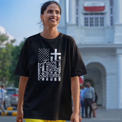 FAITH GOD SUCCESS UNISEX OVERSIZED T-SHIRT