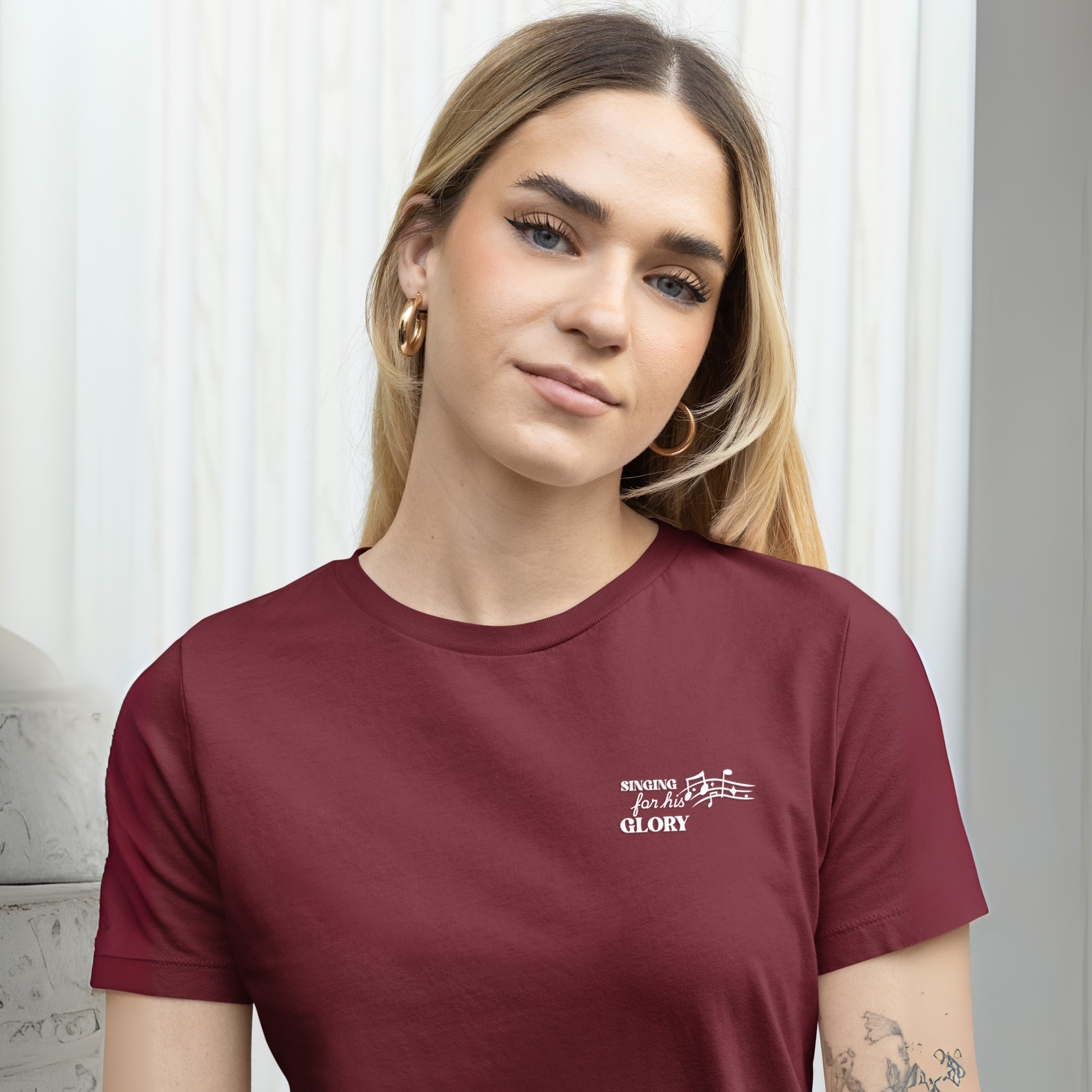 SINGING FOR HIS GLORY EMBROIDERY UNISEX T-SHIRT
