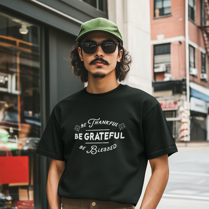 BE THANKFUL, BE GRATEFUL, BE BLESSES UNISEX T-SHIRT