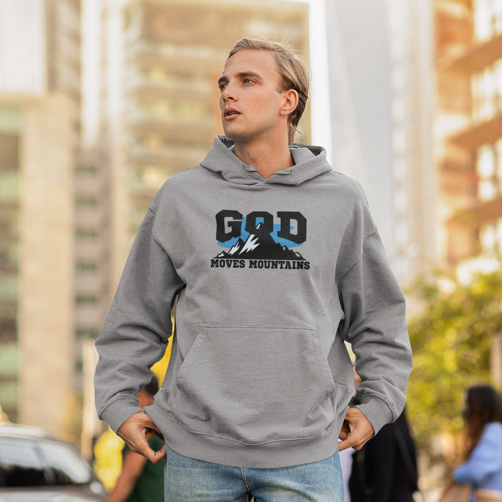 GOD MOVES MOUNTAINS UNISEX OVERSZIED HOODIE