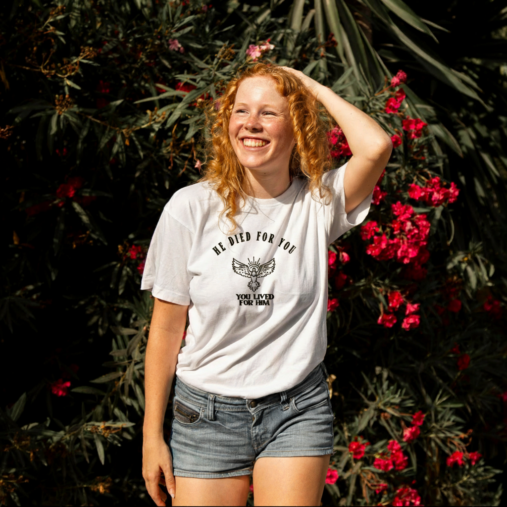 HE DIED FOR YOU, YOU LIVED FOR HIM UNISEX T-SHIRT