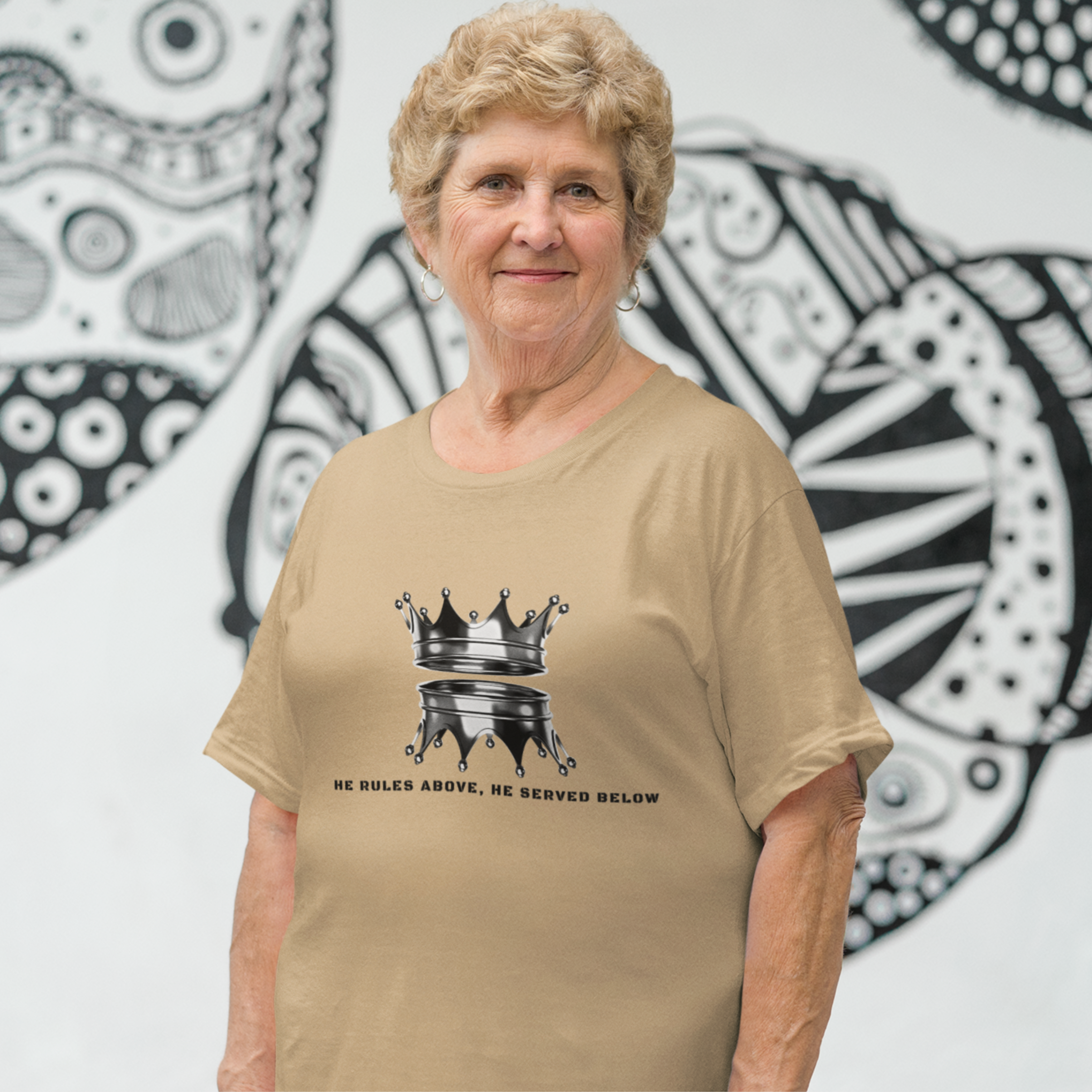 HE RULED ABOVE,HE SERVED BELOW UNISEX T-SHIRT