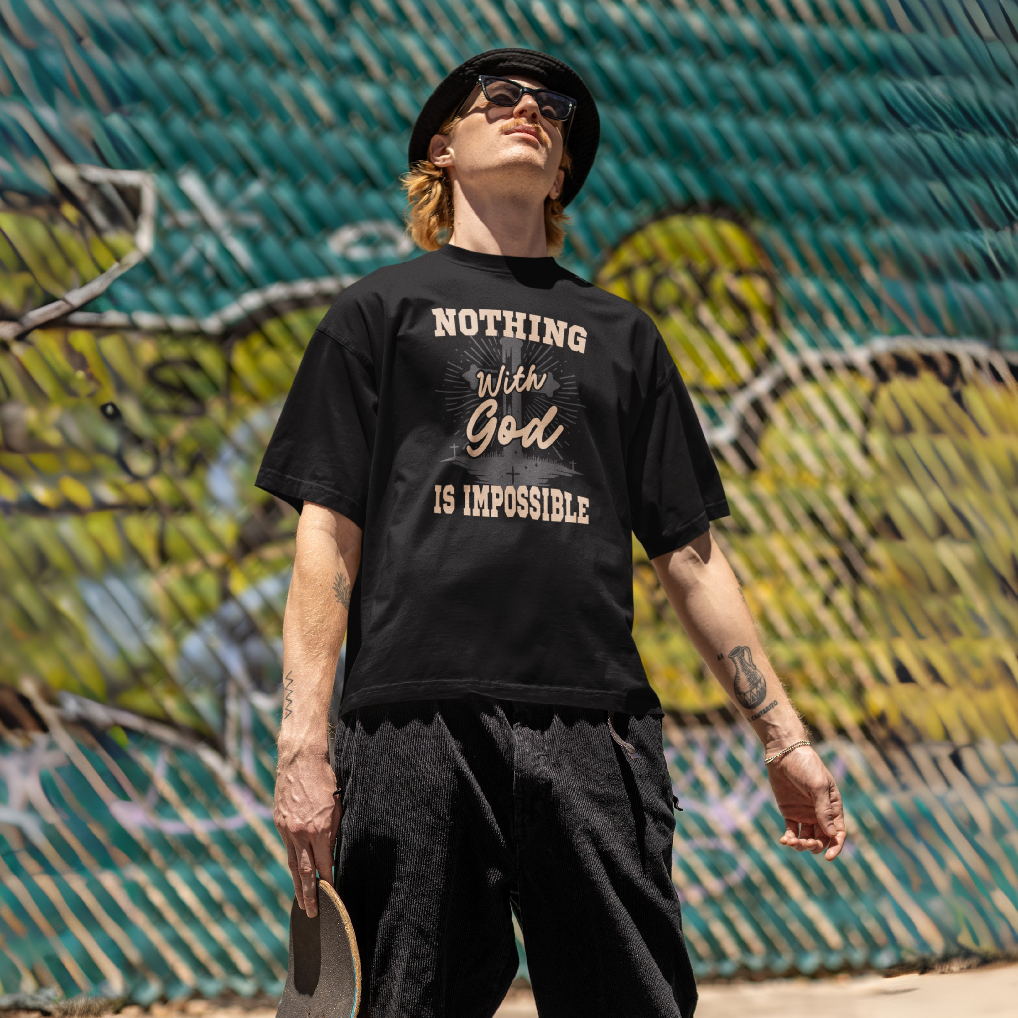 NOTHING WITH GOD IS IMPOSSIBLE UNISEX T-SHIRT