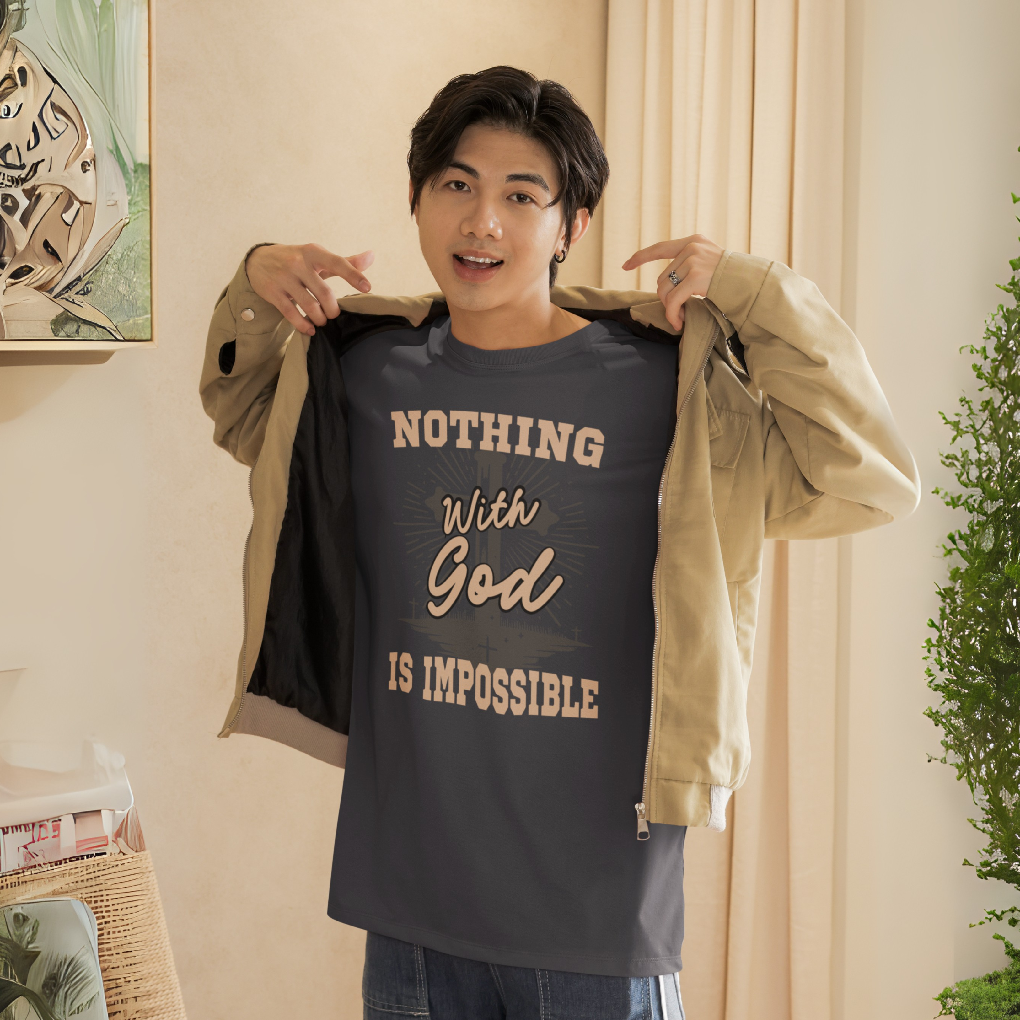 NOTHING WITH GOD IS IMPOSSIBLE UNISEX T-SHIRT