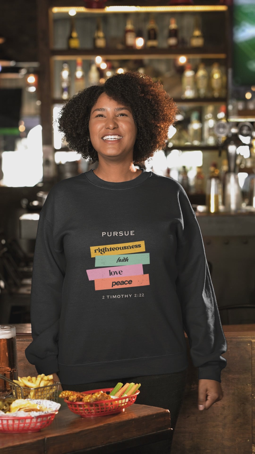 PURSUE RIGHTEOUSNESS, FAITH, LOVE AND PEACE UNISEX SWEATSHIRT